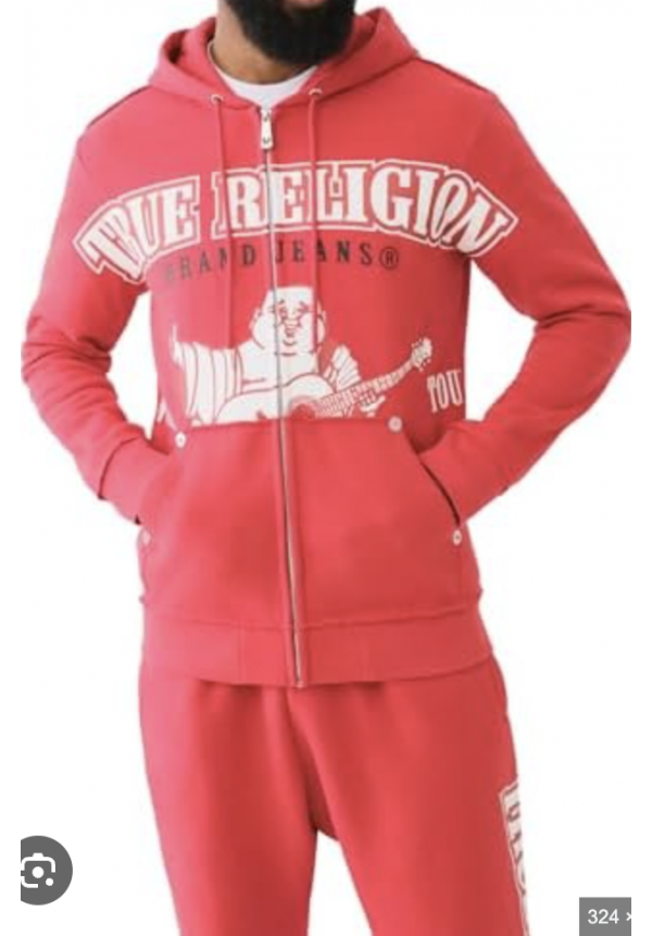 TRUE RELIGION RAW EXAGGERATED ICON ZIP UP HOODIE